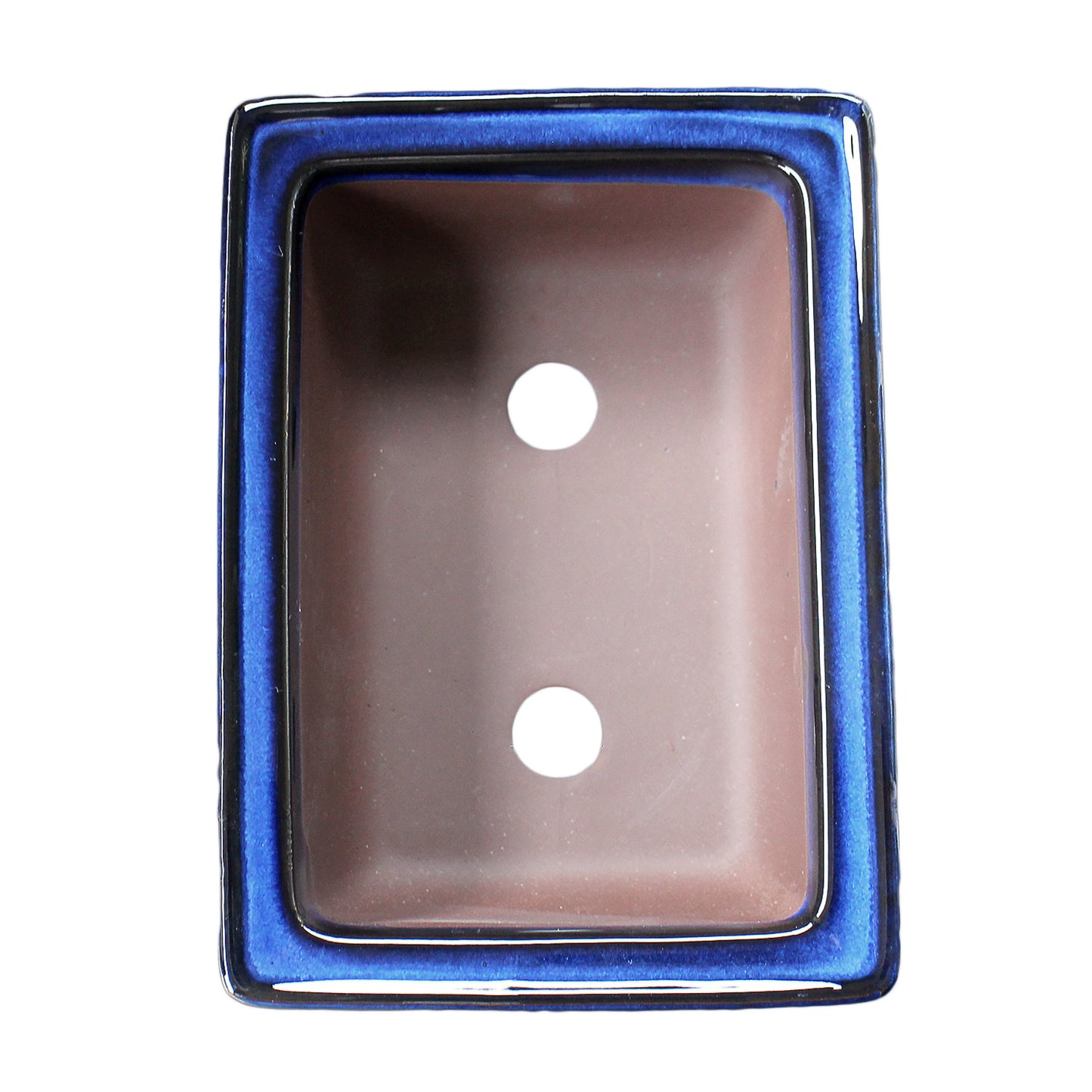 盆栽鉢 長角マド入盛 青色 海鼠釉 瀬戸焼 5号 約16センチ