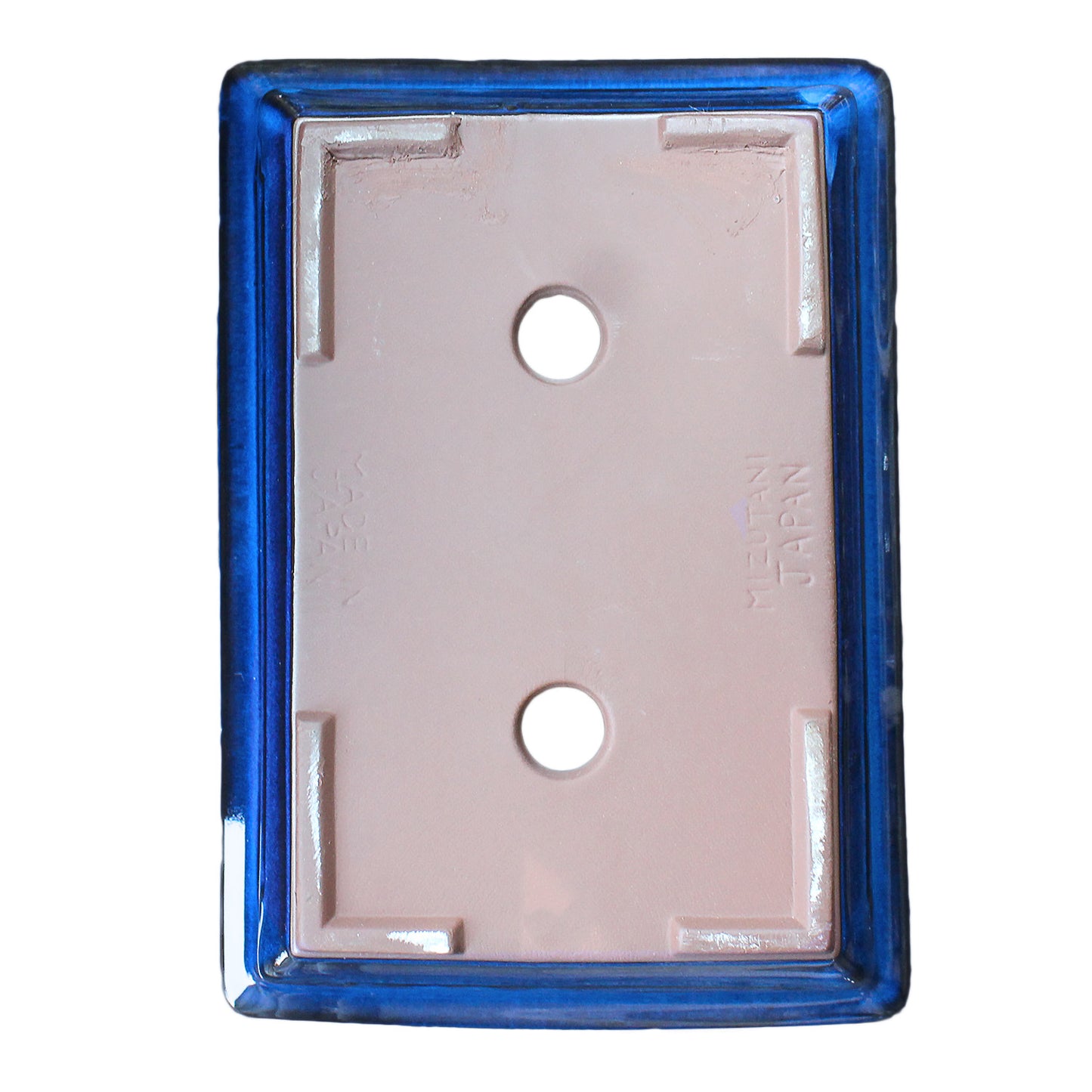 盆栽鉢 長角マド入盛 青色 海鼠釉 瀬戸焼 7号 約22センチ