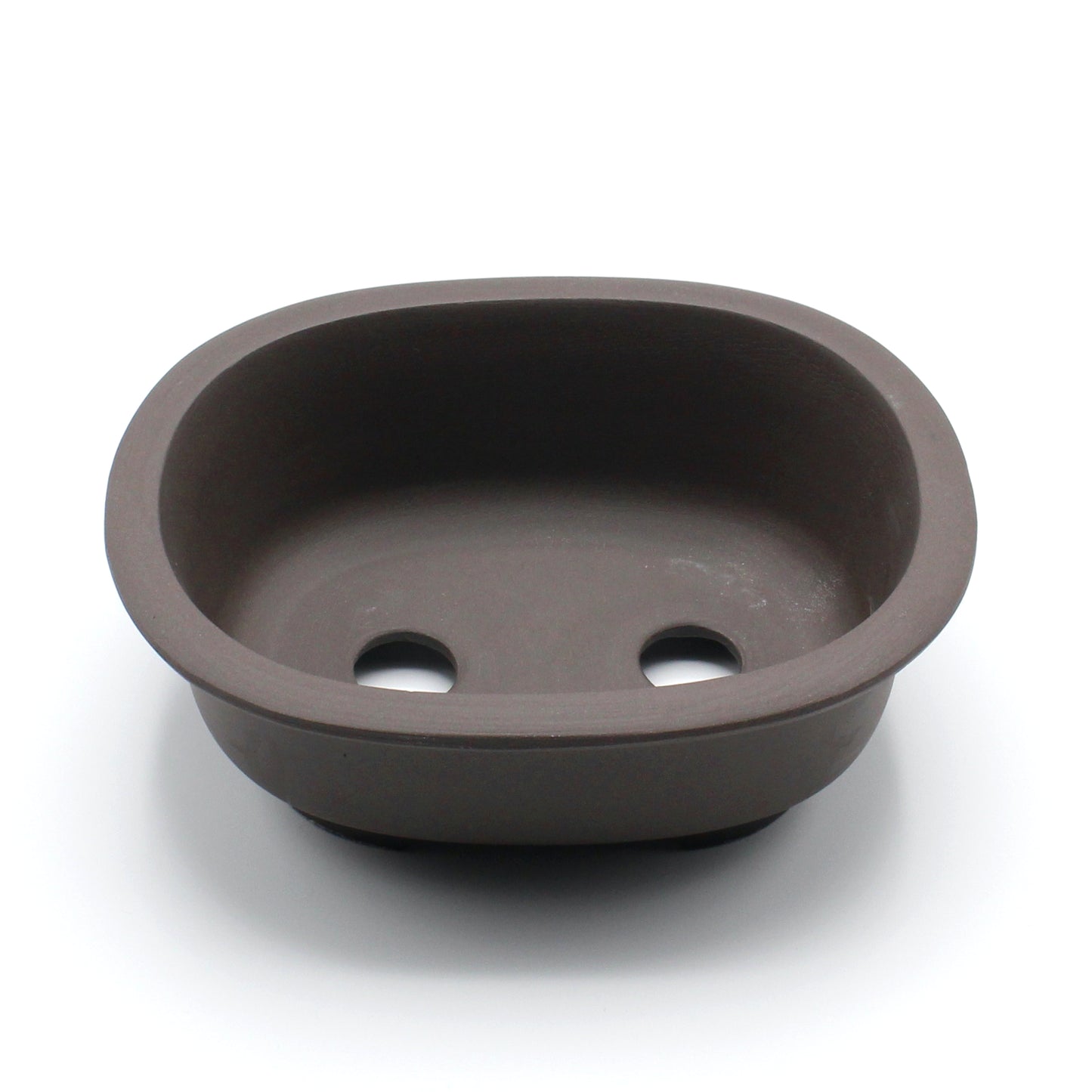 盆栽鉢 小判エン付鉢 瀬戸焼 (6号(約17.5センチ), ウ泥)