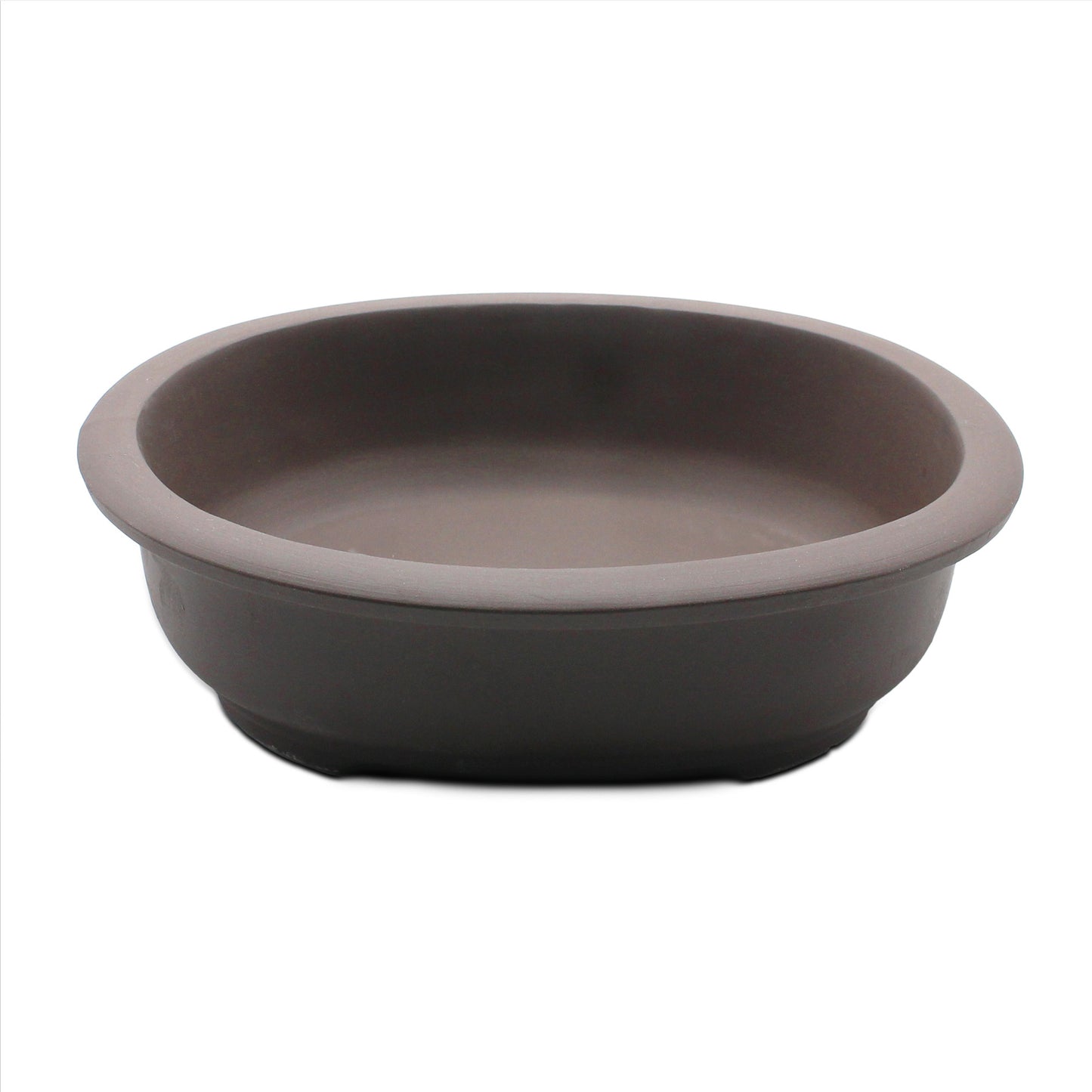 盆栽鉢 小判エン付鉢 瀬戸焼 (8号(約24センチ), ウ泥)