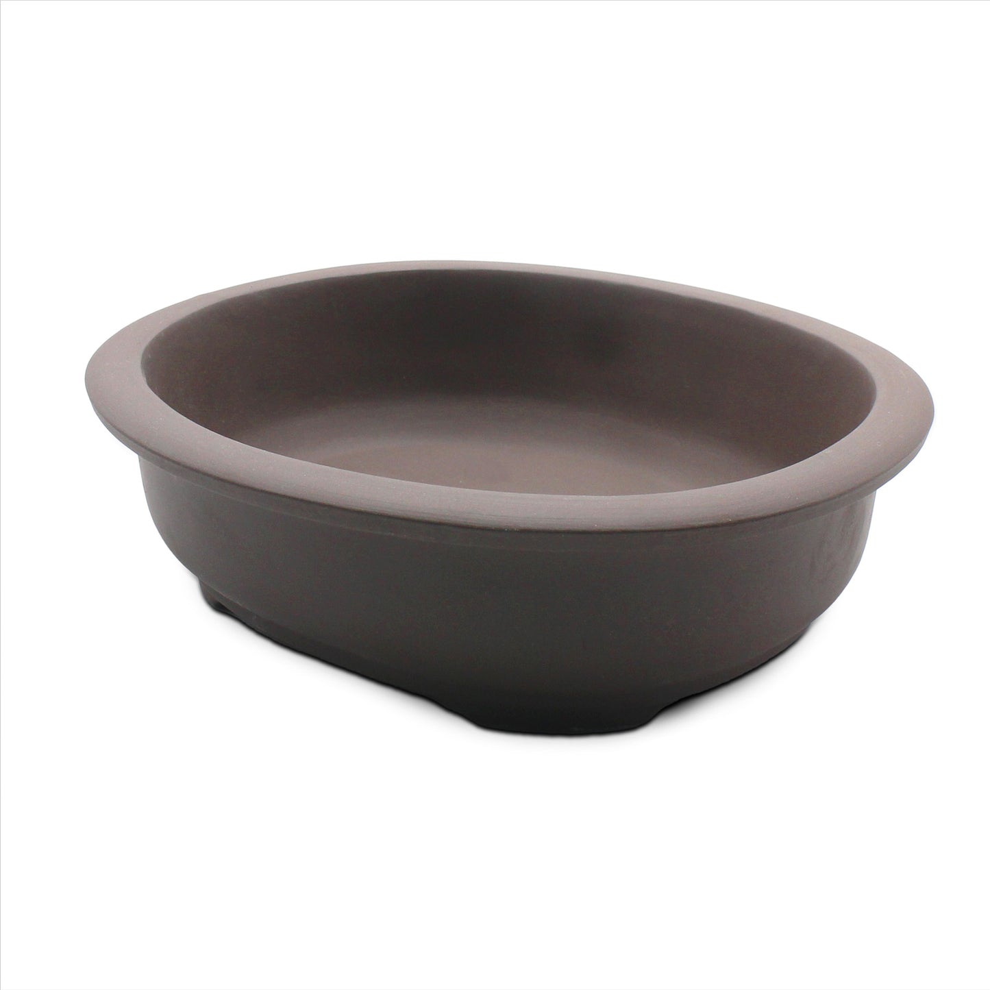 盆栽鉢 小判エン付鉢 瀬戸焼 (8号(約24センチ), ウ泥)