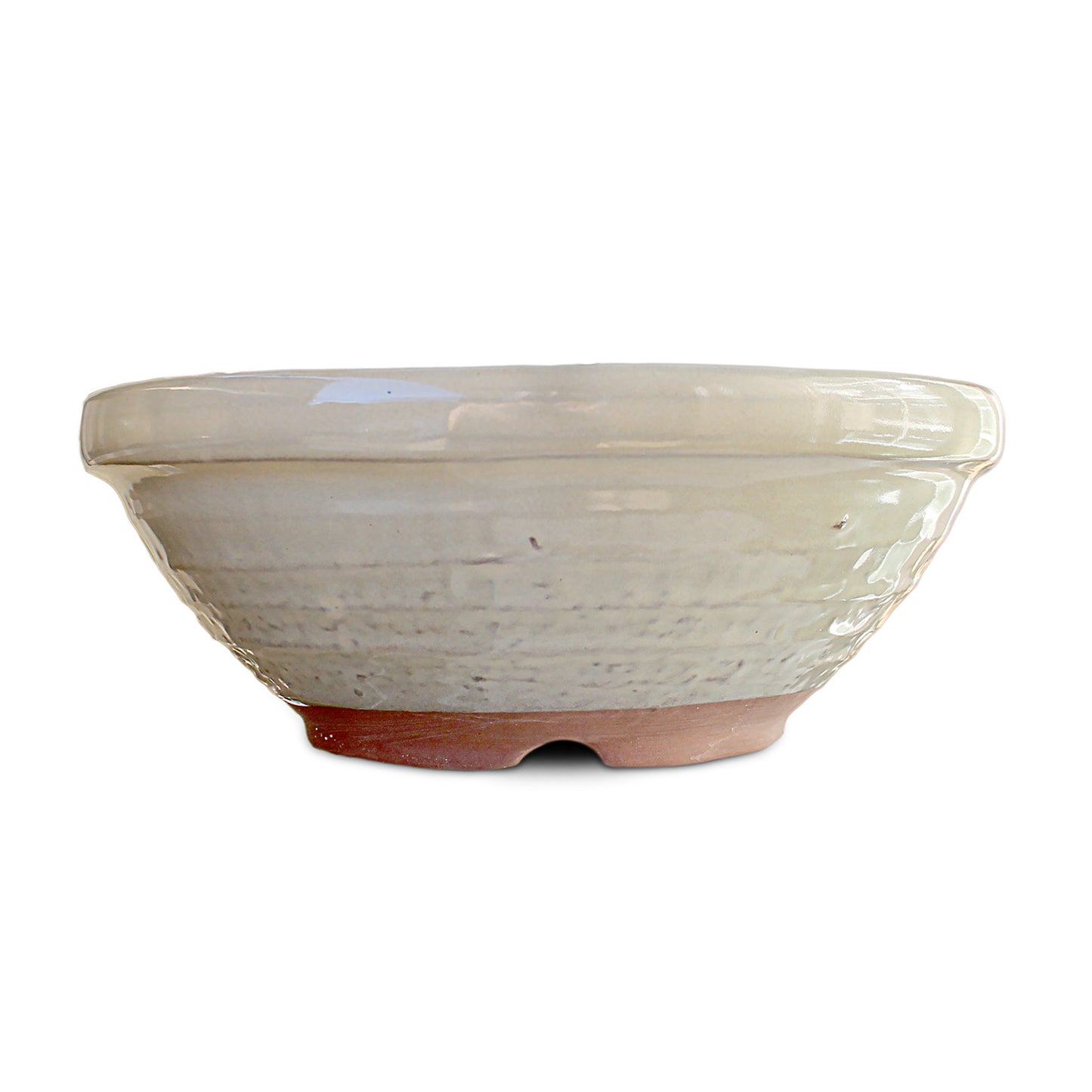 盆栽鉢 丸山草鉢 白色 クリーム釉 四日市萬古焼 (6号(約19.5センチ))