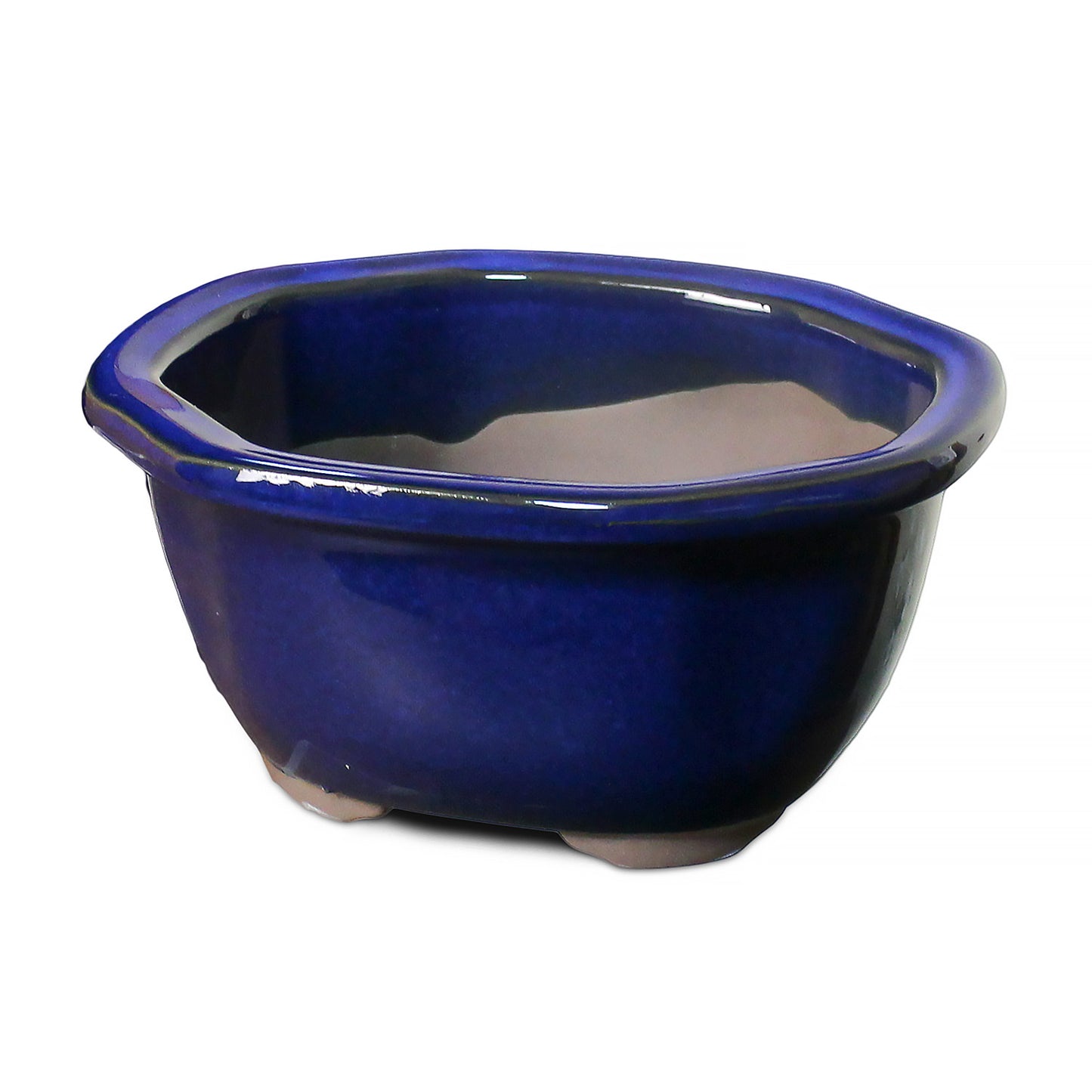 盆栽鉢 木瓜鉢 モッコ鉢 瀬戸焼 (5号(約17センチ), 海鼠釉(青))