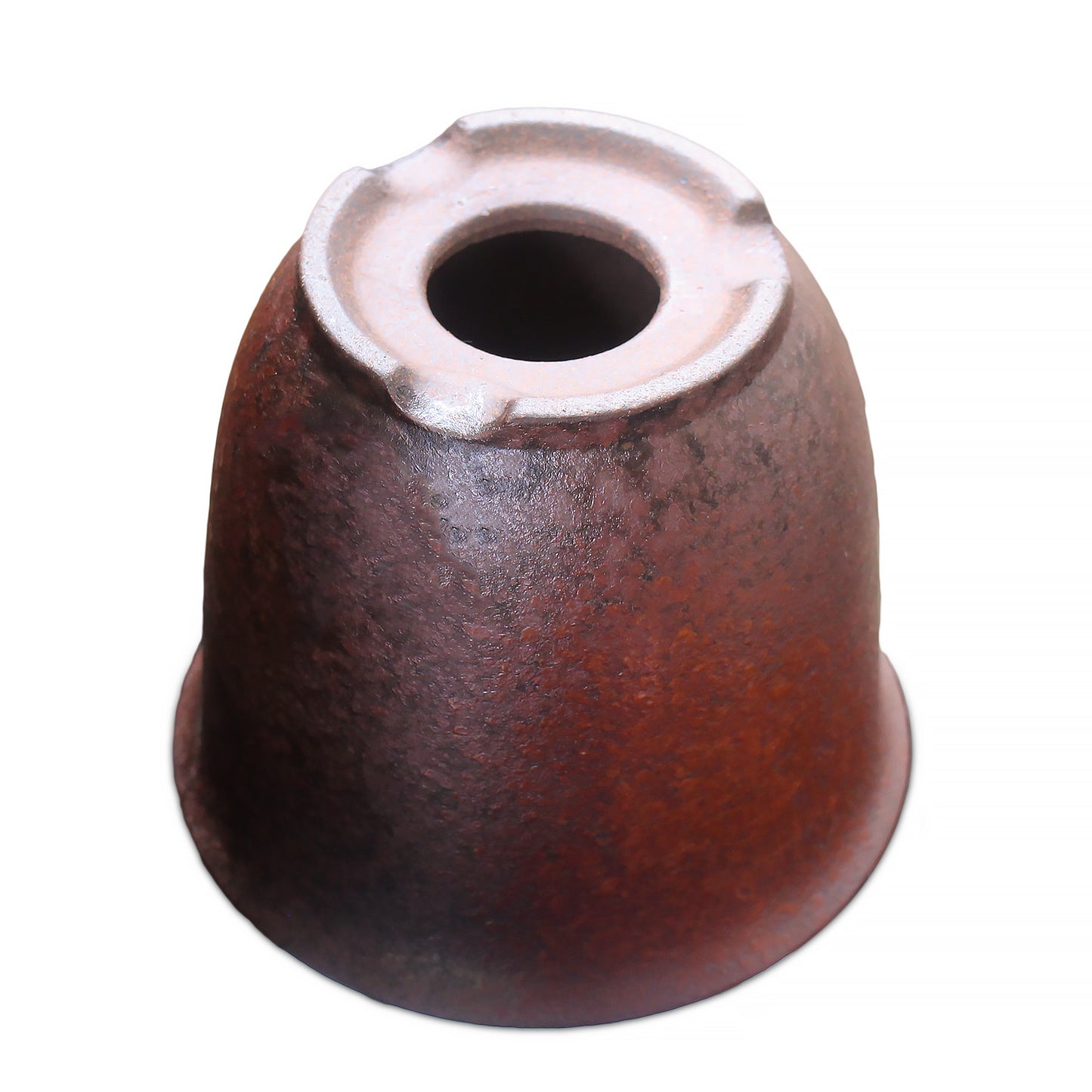 盆栽鉢 エビネ鉢 赤吹 4号 四日市萬古焼 丸 円形 陶器 約12センチ