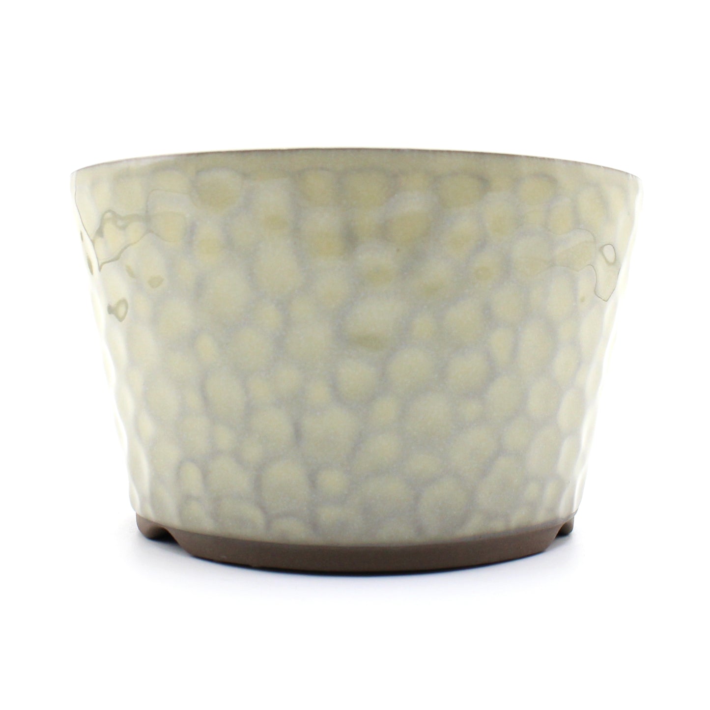 盆栽鉢 山野草鉢 丸型鉢 切立 小鉢 (4号(約12センチ), クリーム釉)