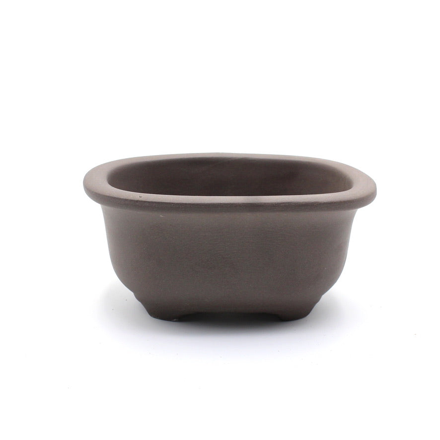 盆栽鉢 小判エン付鉢 瀬戸焼 (4号(約14センチ), ウ泥)
