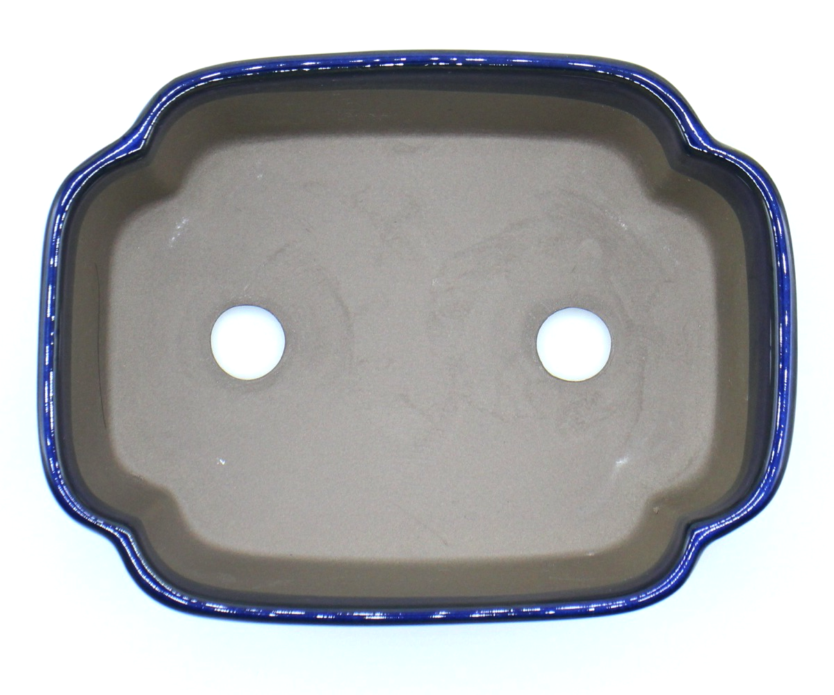 盆栽鉢 切立木瓜深鉢 切立モッコ深鉢 瀬戸焼 (7号(約21センチ), 海鼠釉(青))