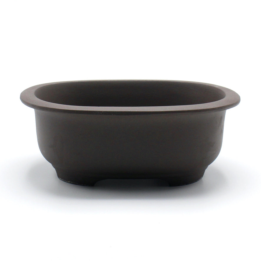 盆栽鉢 小判エン付鉢 瀬戸焼 (6号(約17.5センチ), ウ泥)