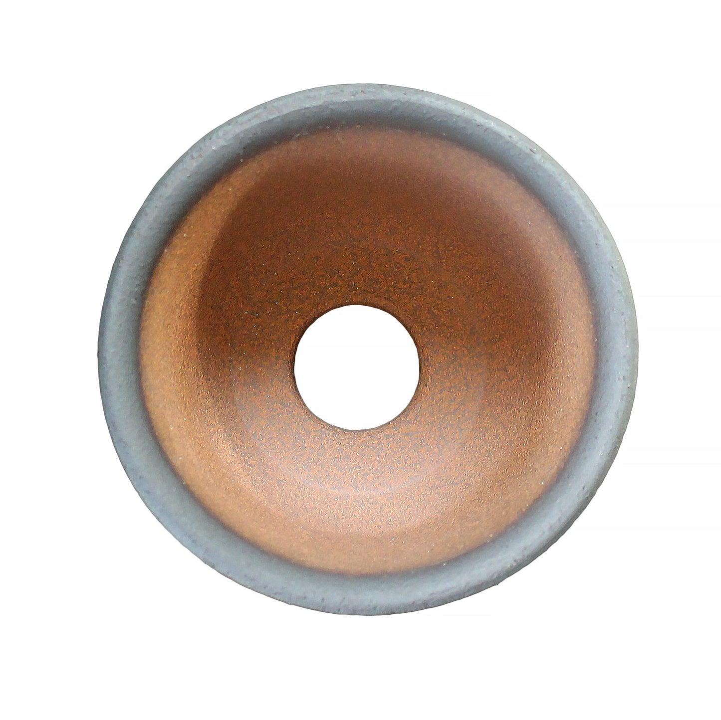 盆栽鉢 エビネ鉢 黒吹 4号 四日市萬古焼 丸 円形 陶器 約12センチ