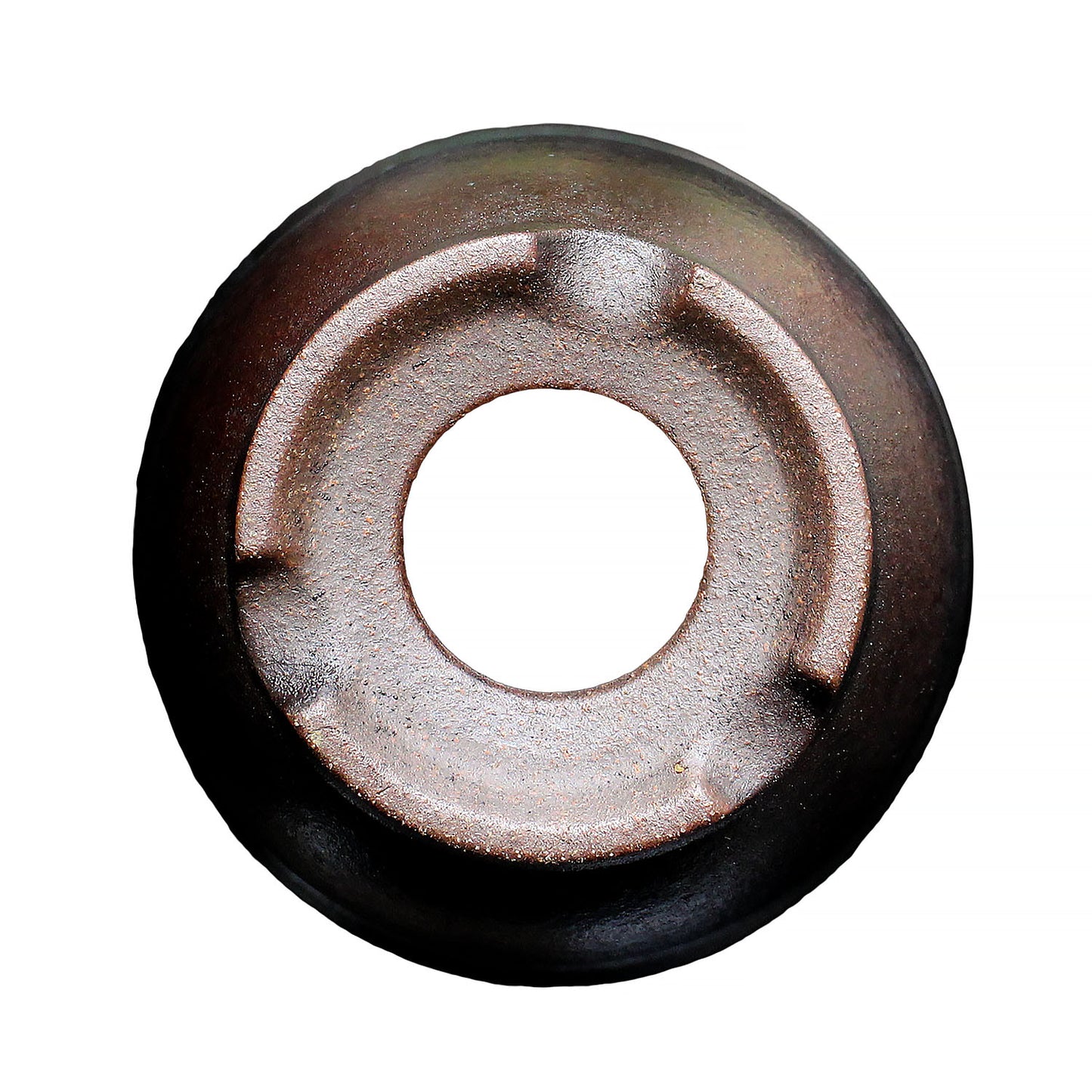 盆栽鉢 エビネ鉢 黒 4号 四日市萬古焼 丸 円形 陶器 約12センチ