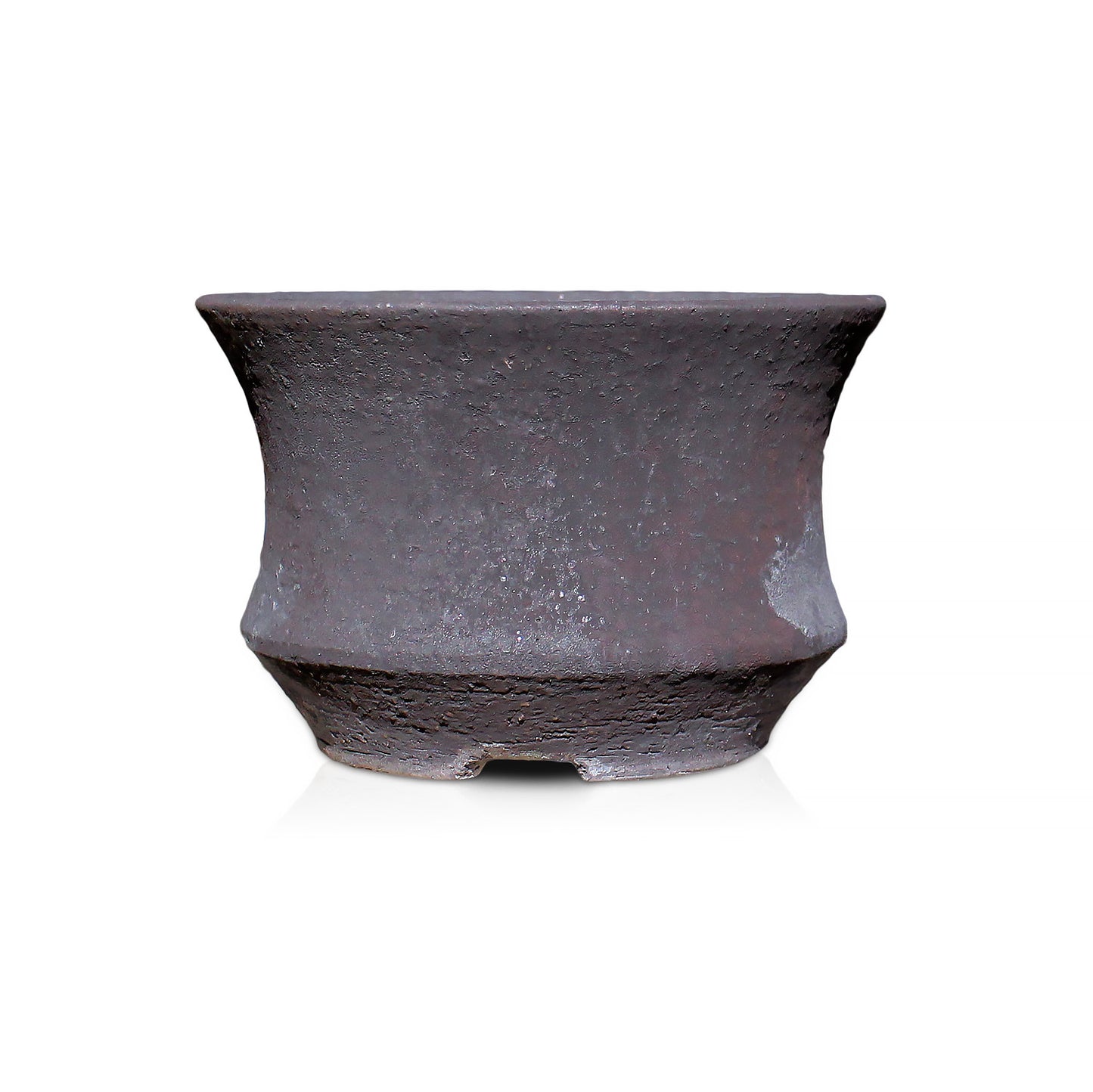 信楽焼 陶器鉢 中深ソリ S 4号 黒鉄釉 約12センチ