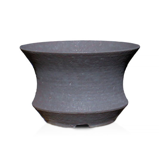 信楽焼 陶器鉢 中深ソリ M 5.5号 黒鉄釉 約17センチ